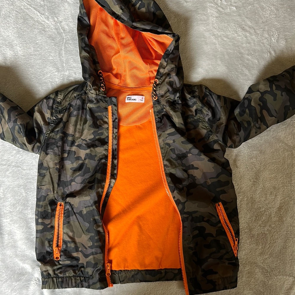 Epic Threads Army style wind breaker jacket size youth 6